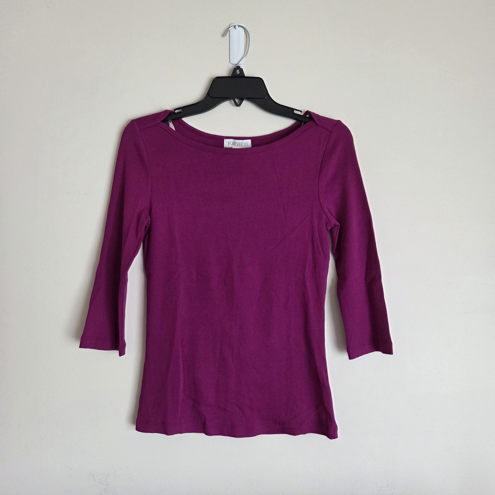 Forever 21 Magenta Long Sleeve Top